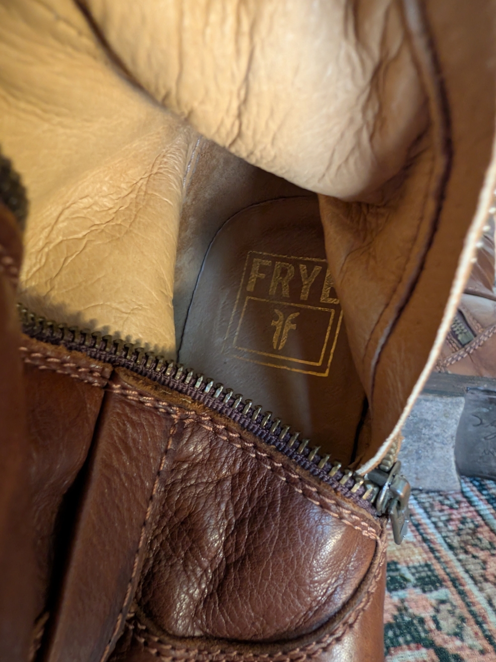 Frye Cognac Brown Tall Leather Buckle Riding Boots - Picture 6 of 13